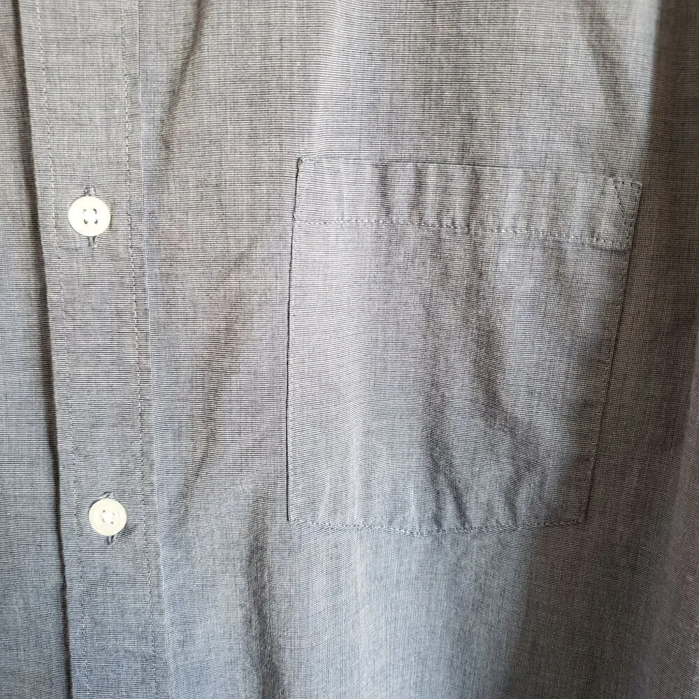 J.Crew Flex Washed Chambray Button Up Shirt Slim Fit Blue Men's XL Long Sleeves
